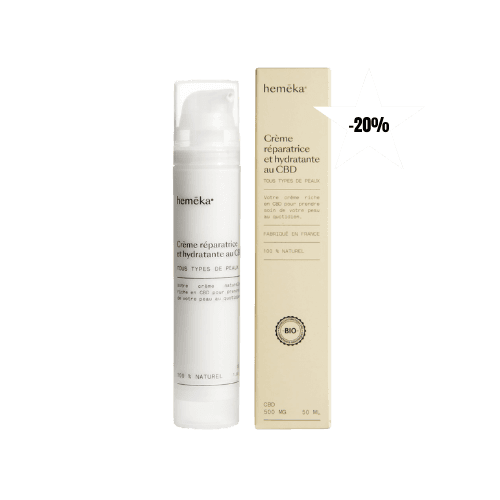 Crème réparatrice hydratante CBD 1% HEMEKA 50 ml